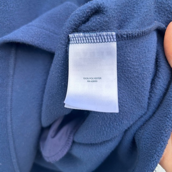 Lands End Fleece Dress Womens XL/P Color Block Blue 1/4 Zip Lounge Cozy Pockets - Picture 7 of 10